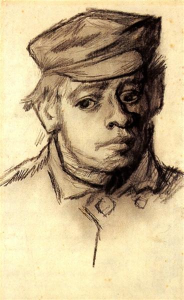 Head of a Young Man, c.1885 - Vincent van Gogh