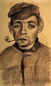 Head of a Young Man with a Pipe - Винсент Ван Гог