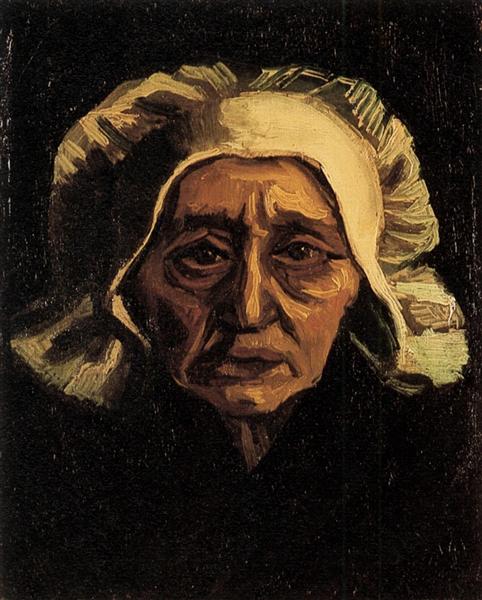 Head of an Old Peasant Woman with White Cap, 1884 - 梵谷