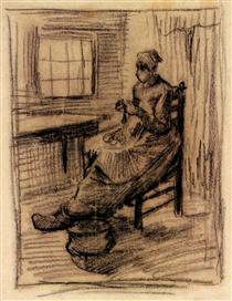 Interior with Peasant Woman Peeling Potatoes - Vincent van Gogh