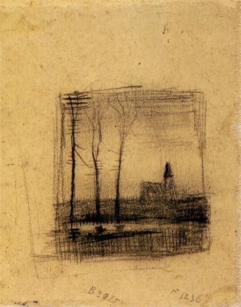 Landscape with a Church, 1883 - Винсент Ван Гог