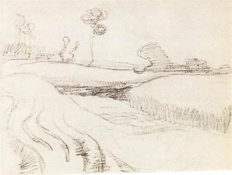 Little Stream Surrounded by Bushes, 1890 - Винсент Ван Гог