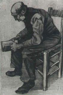 Man, Sitting, Reading a Book - Вінсент Ван Гог