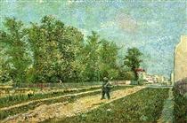Man with Spade in a Suburb of Paris - Vincent van Gogh