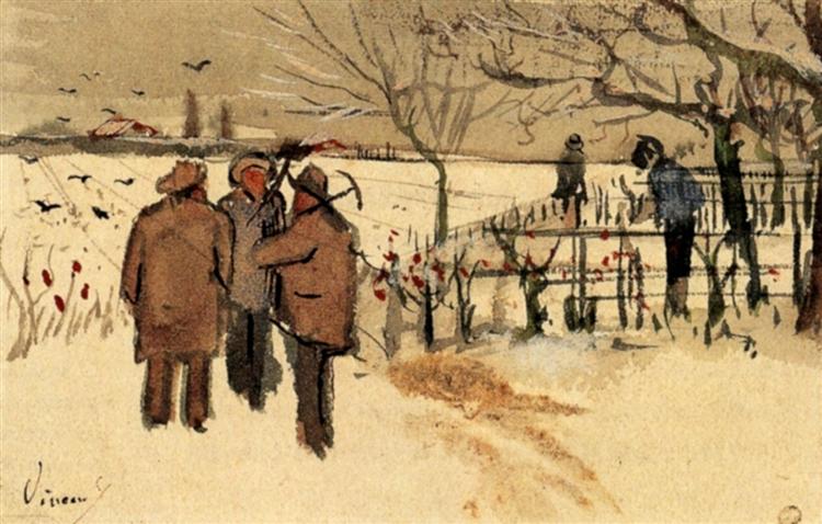 Miners in the Snow Winter, 1882 - Vincent van Gogh