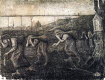 Miners Women Carrying Sacks (The Bearers of the Burden) - 梵谷