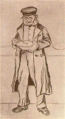 Orphan Man with Cap, Eating - Vincent van Gogh