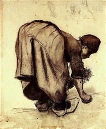 Peasant Woman Bending Over - Вінсент Ван Гог