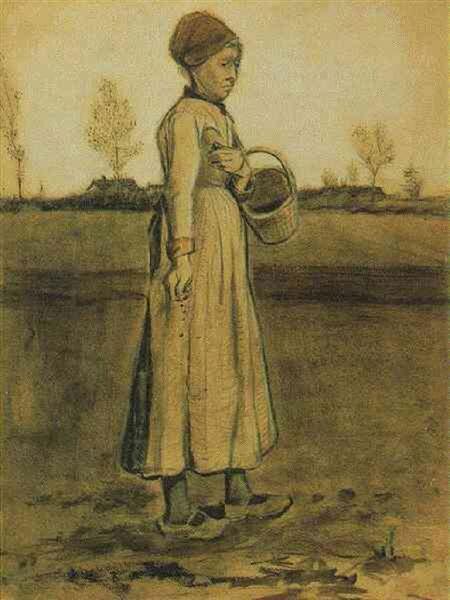 Peasant Woman Sowing with a Basket, 1881 - 梵谷