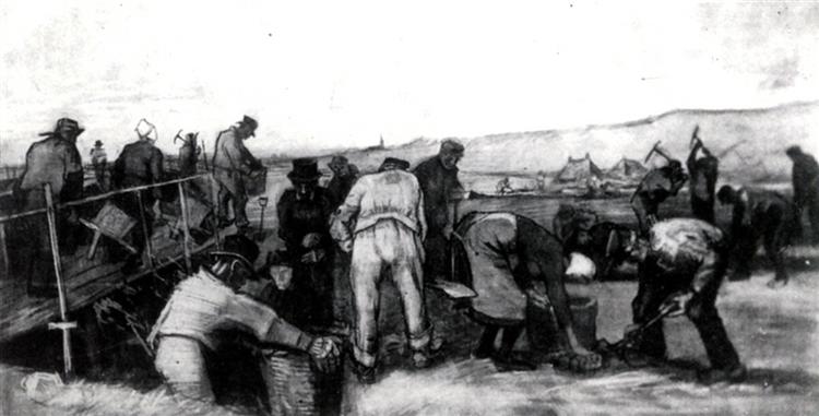 Peat Diggers in the Dunes, 1883 - 梵谷