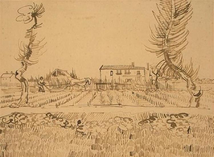 Ploughman in the Fields near Arles, 1888 - Вінсент Ван Гог