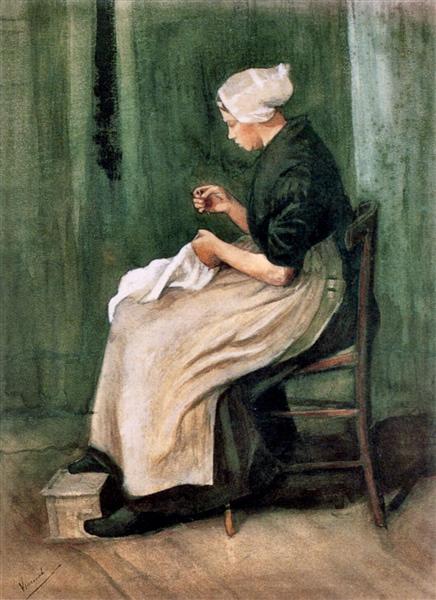 Scheveningen Woman Sewing, 1882 - Vincent van Gogh