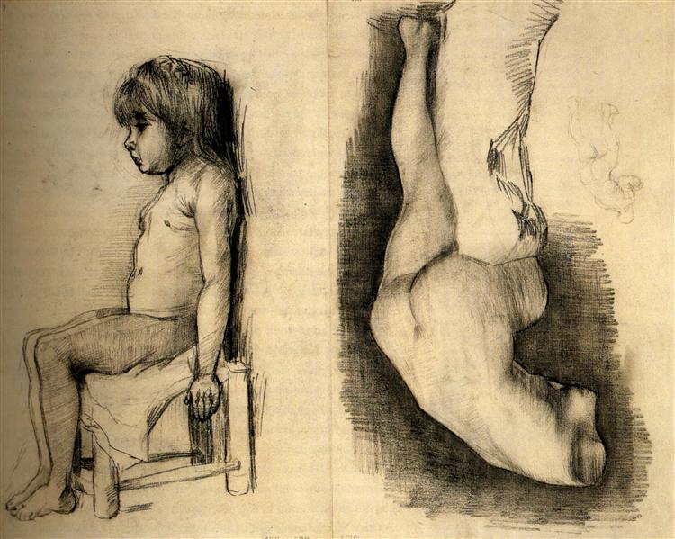 Сидяча дівчинка і Венера, c.1886 - Вінсент Ван Гог
