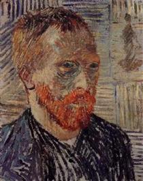 Self-Portrait with a Japanese Print - Vincent van Gogh