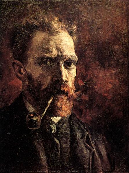 Автопортрет з люлькою, 1886 - Вінсент Ван Гог
