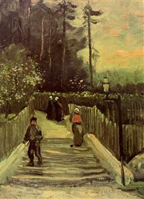 Sloping Path in Montmartre - 梵谷