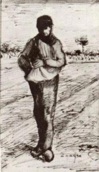 Sower with Hand in Sack, 1881 - Винсент Ван Гог