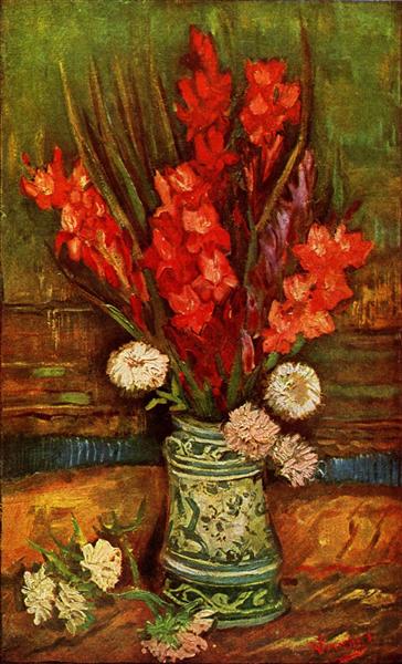 Still LIfe - Vase with Red Gladiolas, 1886 - 梵谷