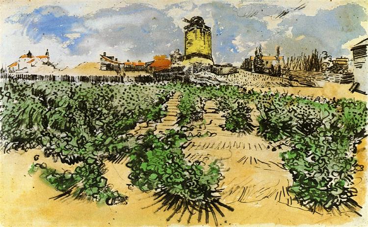 The Mill of Alphonse Daudet at Fontevieille, 1888 - Vincent van Gogh