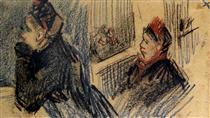 Two Women in a Balcony Box - Vincent van Gogh