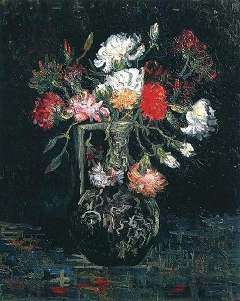 Vase with White and Red Carnations, 1887 - 梵谷