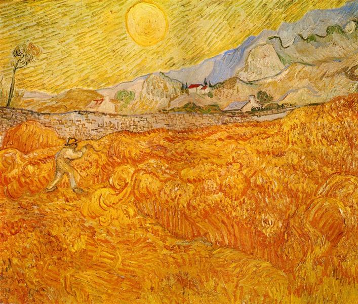 Wheat Field behind Saint Paul Hospital with a Reaper, 1889 - Vincent van Gogh