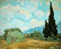 Wheat Field with Cypresses - Винсент Ван Гог