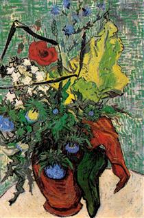 Wild Flowers and Thistles in a Vase - Vincent van Gogh