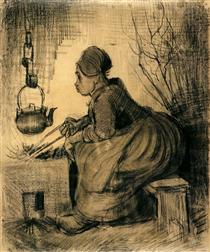 Woman by a Hearth - Vincent van Gogh