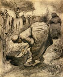 Woman by the Wash Tub in the Garden - Vincent van Gogh