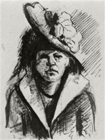 Woman with Hat, Half-Length - Vincent van Gogh