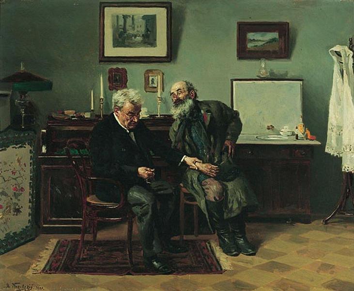 At the doctor's, 1900 - Wladimir Jegorowitsch Makowski