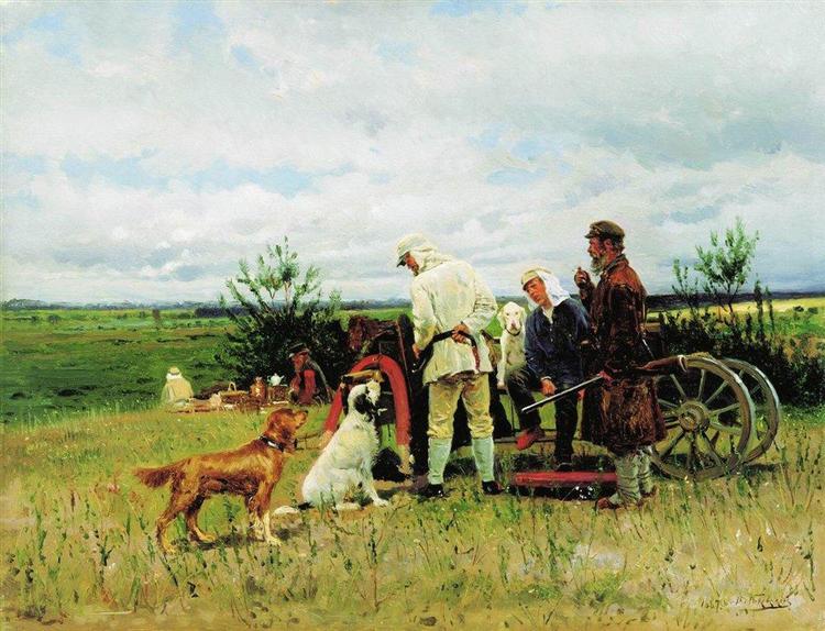 Охотники на привале, 1887 - Владимир Маковский