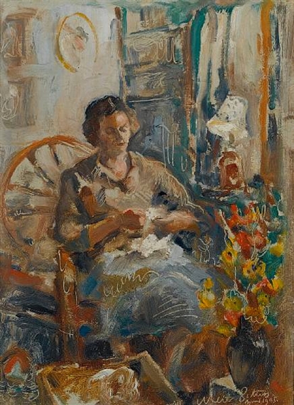 Portrait of the artist's wife, the artist Grace Anderson, 1945 - Уолтер Баттисс