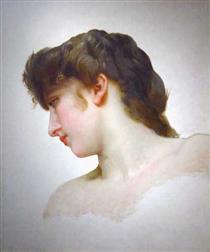 Head Study of Female Face Blonde - William Adolphe Bouguereau