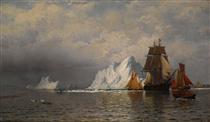Whaler and Fishing Vessels near the Coast of Labrador - William Bradford