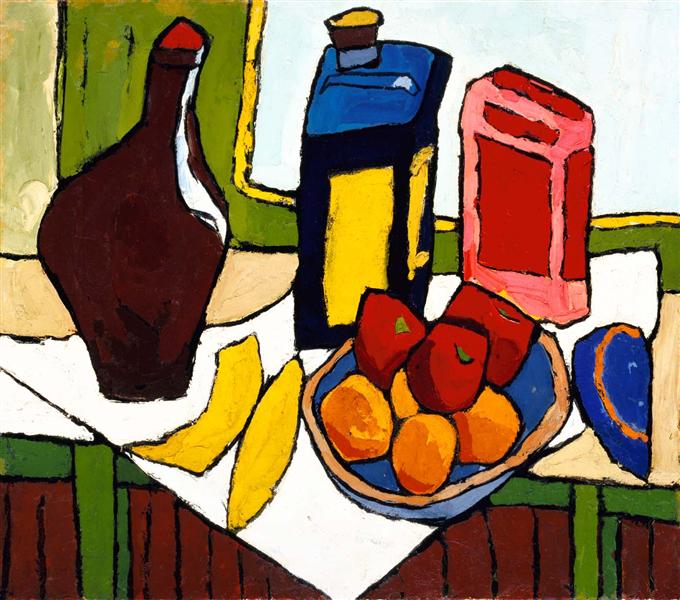Still Life--Fruit, Bottles, 1939 - William H. Johnson