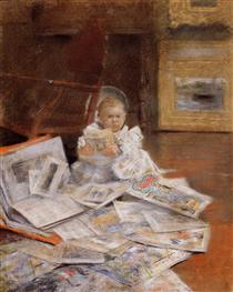 Child with Prints - Уильям Меррит Чейз