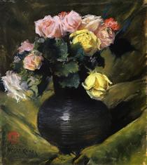 Flowers (aka Roses) - William Merritt Chase