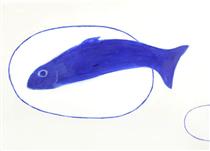 Fish Still Life Blue - Вільям Скотт