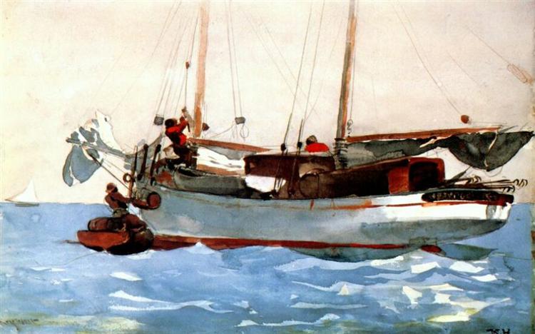 Taking on wet provisions, 1903 - Winslow Homer