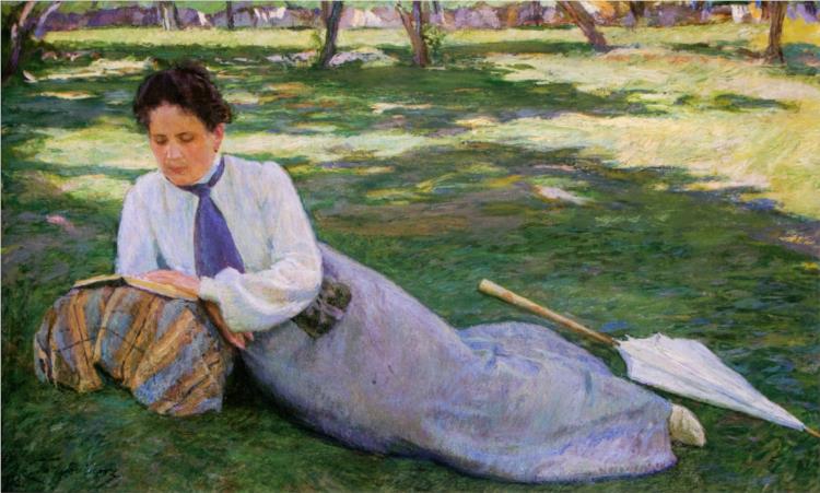 The woman reading in the garden, 1903 - Тадевосян Єгіше Мартиросович