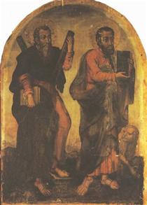 Ícone dos Apóstolos André e Marcos - Yov Kondzelevych