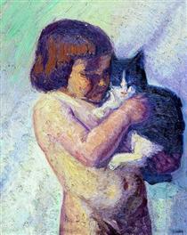 Child with cat - Еммануел Заіріс