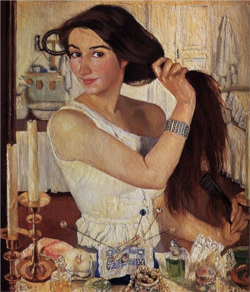 За туалетним столиком, 1909 - Зінаїда Серебрякова