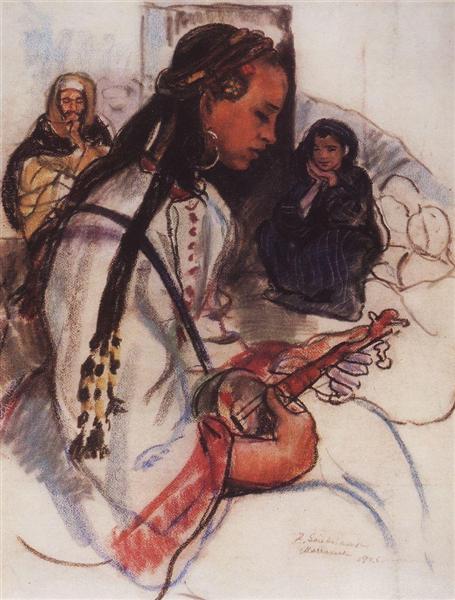 Boy musician, 1928 - Sinaida Jewgenjewna Serebrjakowa