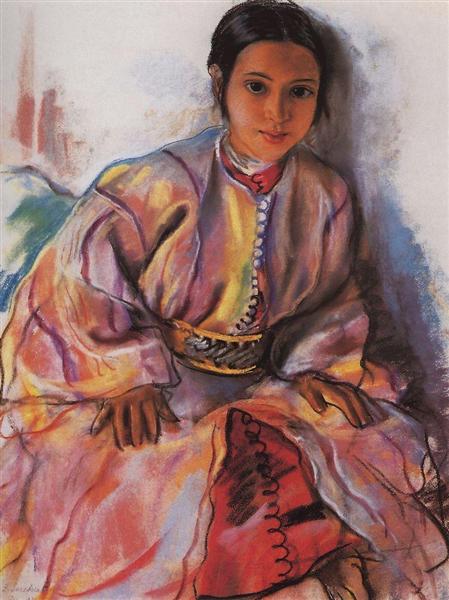 Дівчина в рожевому, 1932 - Зінаїда Серебрякова