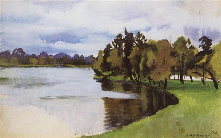 Pond in Tsarskoe Selo, 1913 - Zinaida Evgenievna Serebriakova