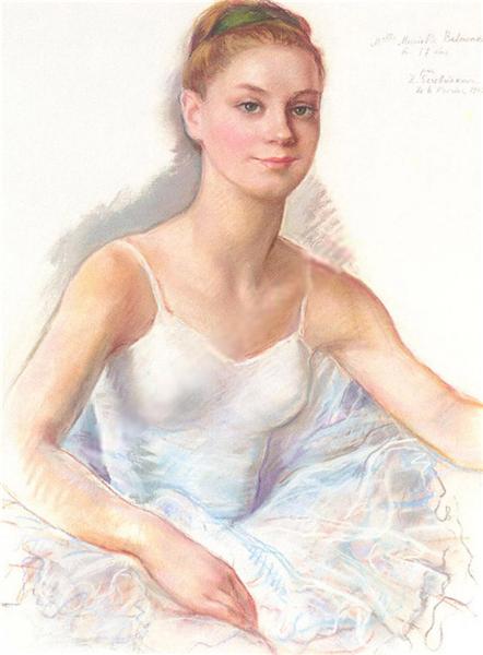 Портрет балерины Мюриель Бельмондо, 1962 - Зинаида Серебрякова