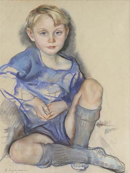 Portrait of Dick Hunter, son of Ekaterina Cavos Hunter - Zinaida Evgenievna Serebriakova
